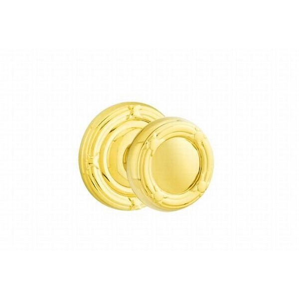 Emtek Ribbon and Reed Knob 2-3/8" Backset Privacy With Ribbon and Reed Rose for 1-1/4" to 2" Door Polished 8207RBKUS3 - main
